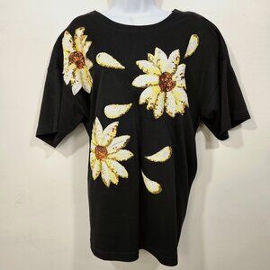 Marisa Christina II Flower Sequence Daisies T-shirt - NWT - Size 1X (134-18)